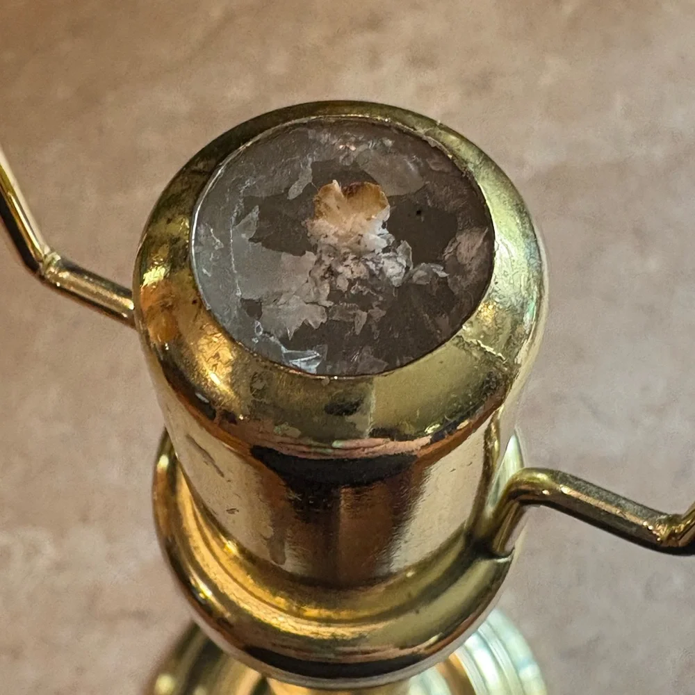 Vintage Partylite Table Lamp - Clear Glass & Gold approx 14” length - Picture 8 of 8
